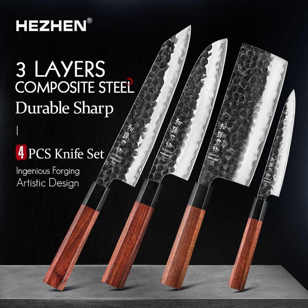 Forged Kitchen knives Set Professional Chef Knife Gift Case High Carbon  Stainless Steel Knife Set Slicing