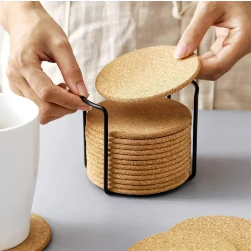 1/6Pcs Natural Round/ Square Coasters