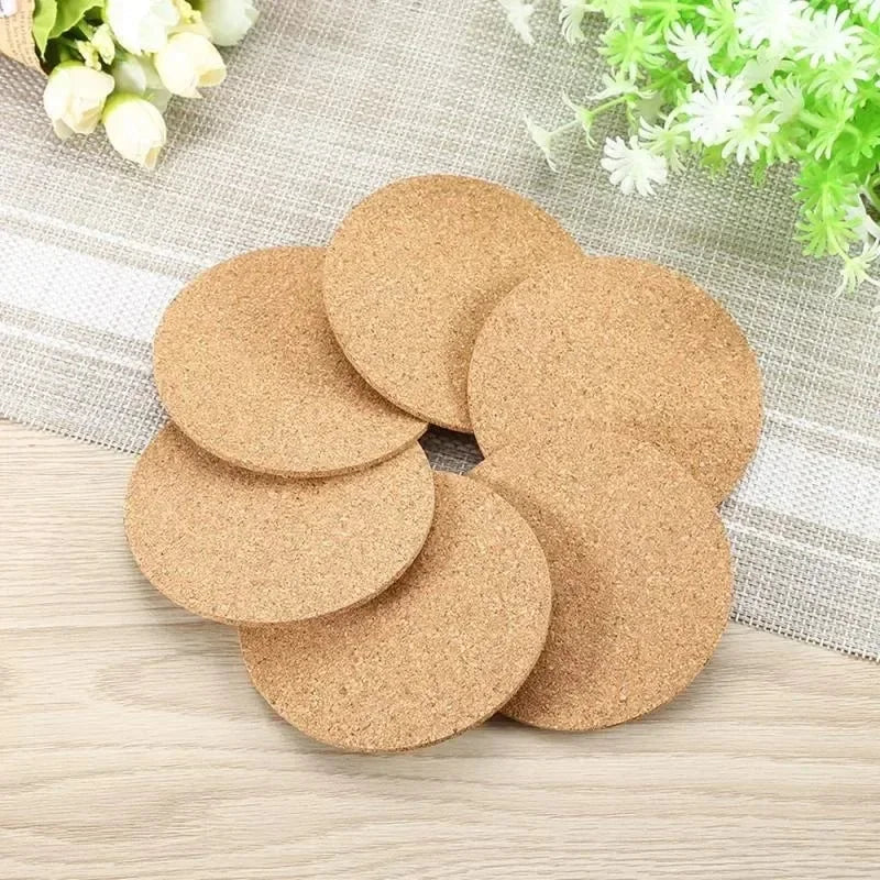 1/6Pcs Natural Round/ Square Coasters