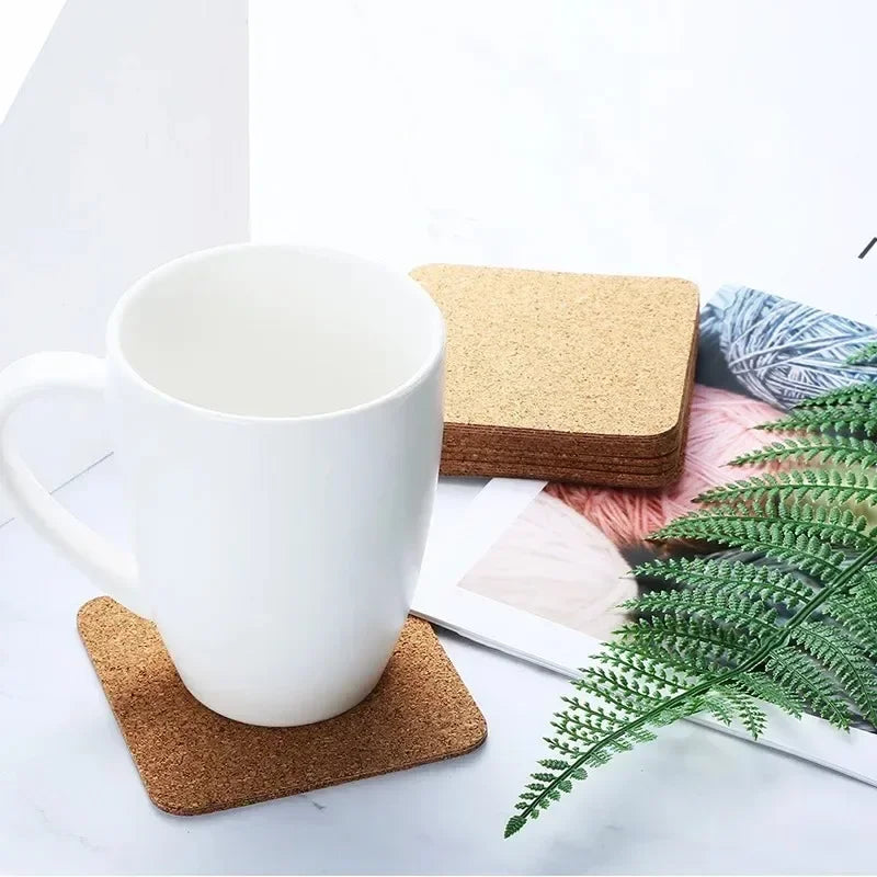 1/6Pcs Natural Round/ Square Coasters