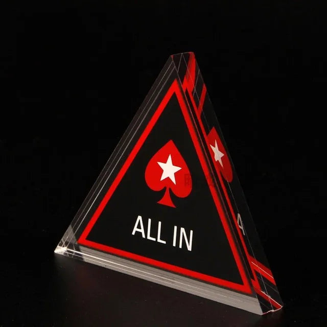 1 PCS Glass "ALL IN" Poker Chip