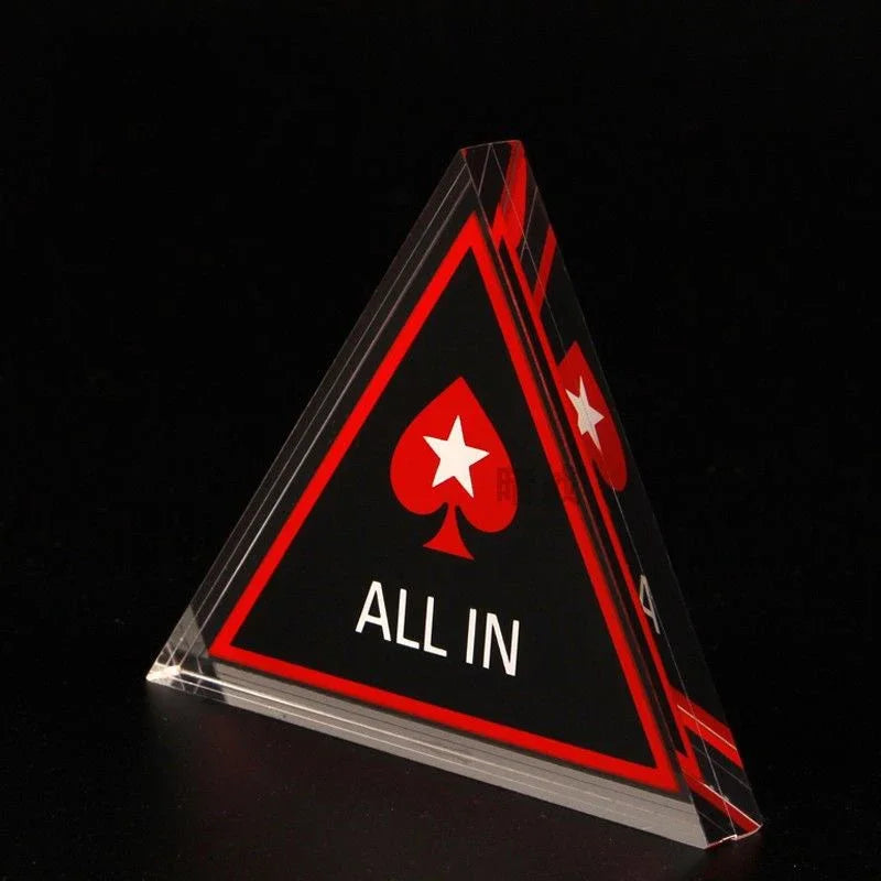 1 PCS Glass "ALL IN" Poker Chip