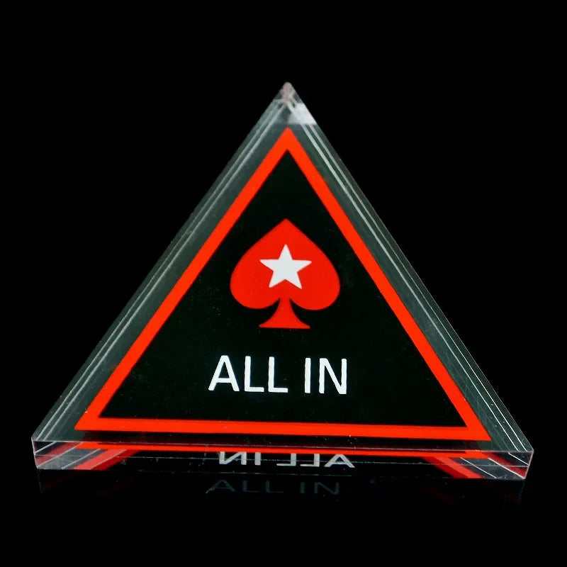 1 PCS Glass "ALL IN" Poker Chip