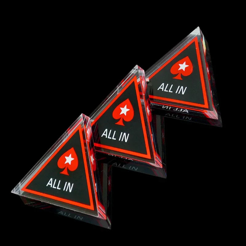 1 PCS Glass "ALL IN" Poker Chip