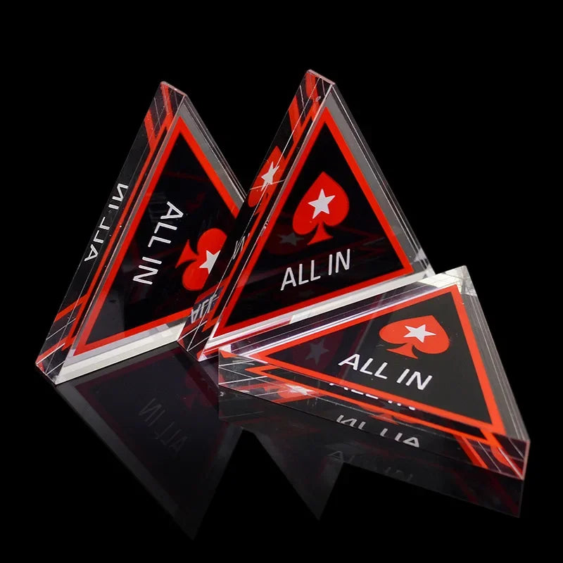 1 PCS Glass "ALL IN" Poker Chip