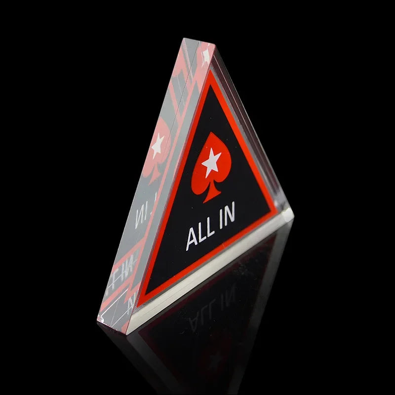 1 PCS Glass "ALL IN" Poker Chip