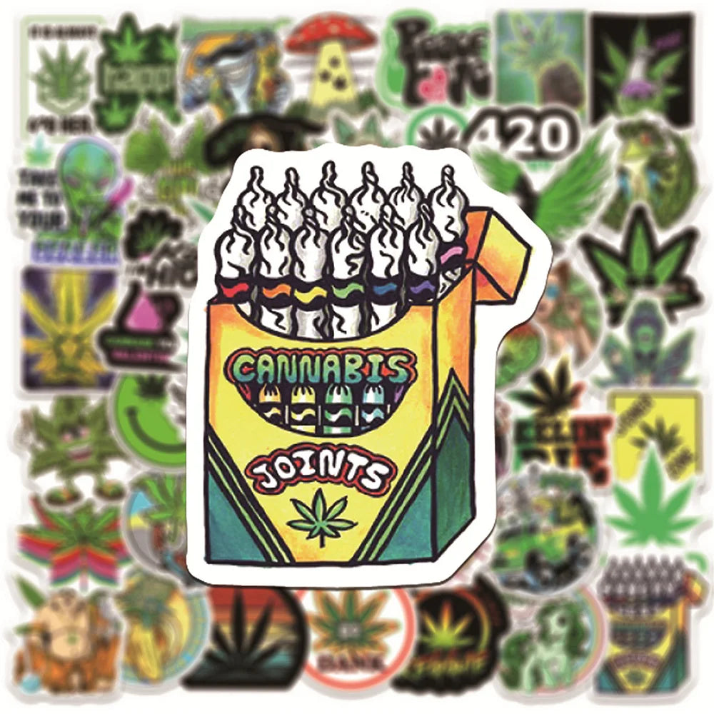 10/30/50PCS New Leaves Weed Smoking Stickers