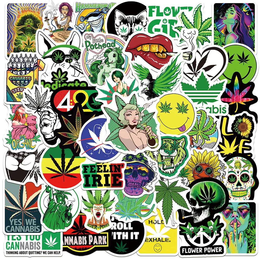 10/30/50PCS New Leaves Weed Smoking Stickers