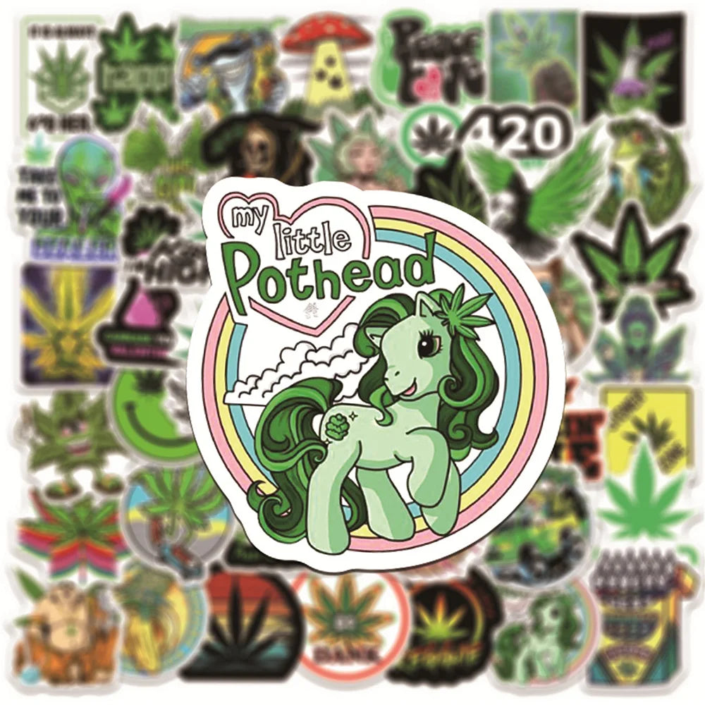 10/30/50PCS New Leaves Weed Smoking Stickers