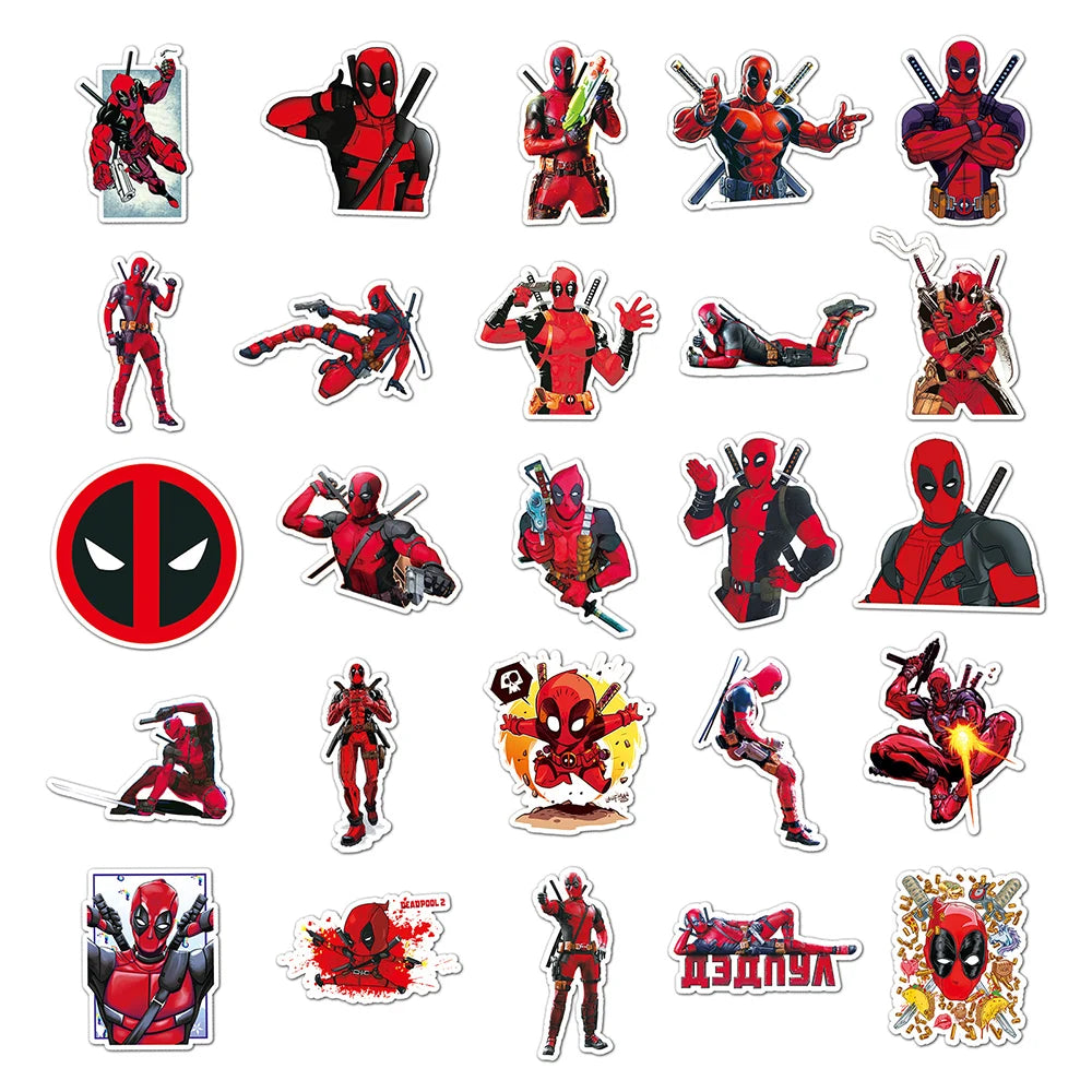 10/30/50pcs Deadpool Cartoon Stickers