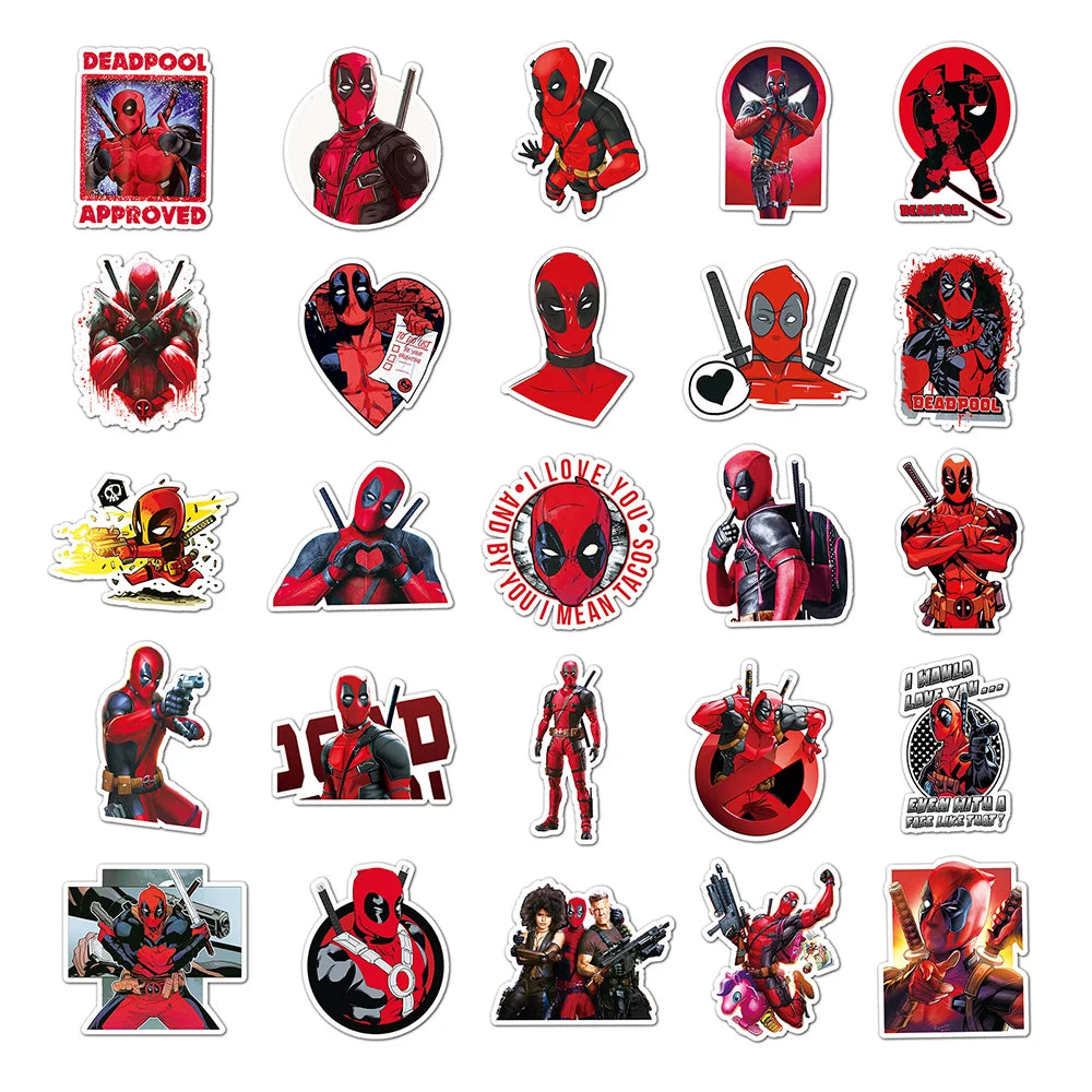 10/30/50pcs Deadpool Cartoon Stickers