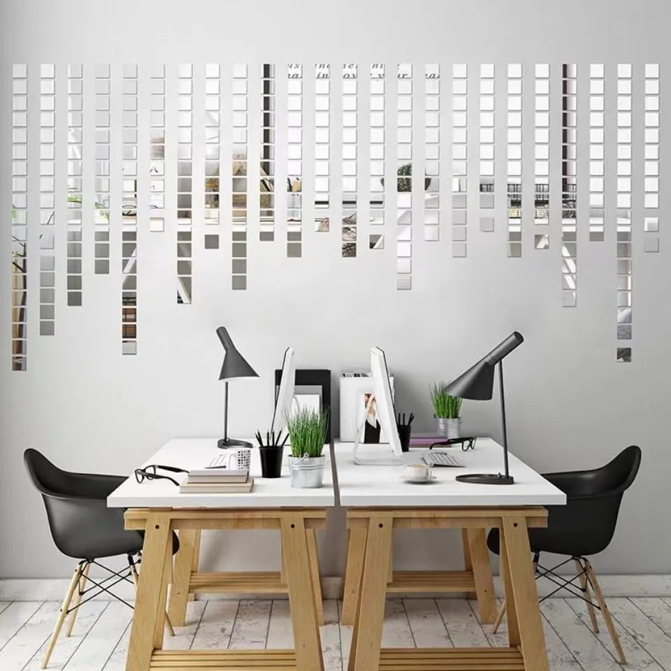 100pcs 3D Square Wall Stickers