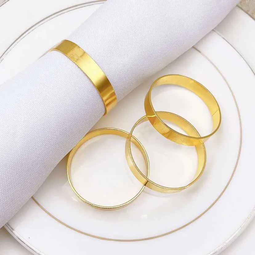 10pcs Golden Napkin Rings Holder