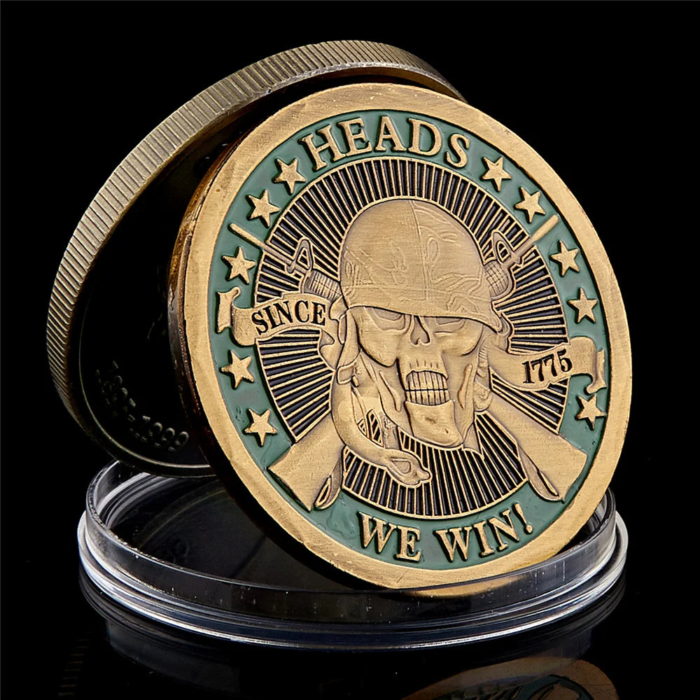 1775 Heads We Win Tails You Lose Skull Coin