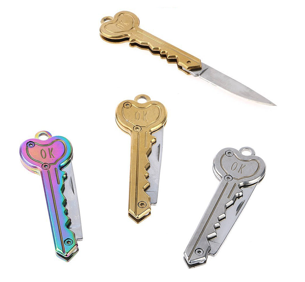 Mini Keyring Fold Blade Survive Outdoor kit gadget Knife Letter Pocket Keychain Box Open Opener Camp Package Tool Multi Key Ring