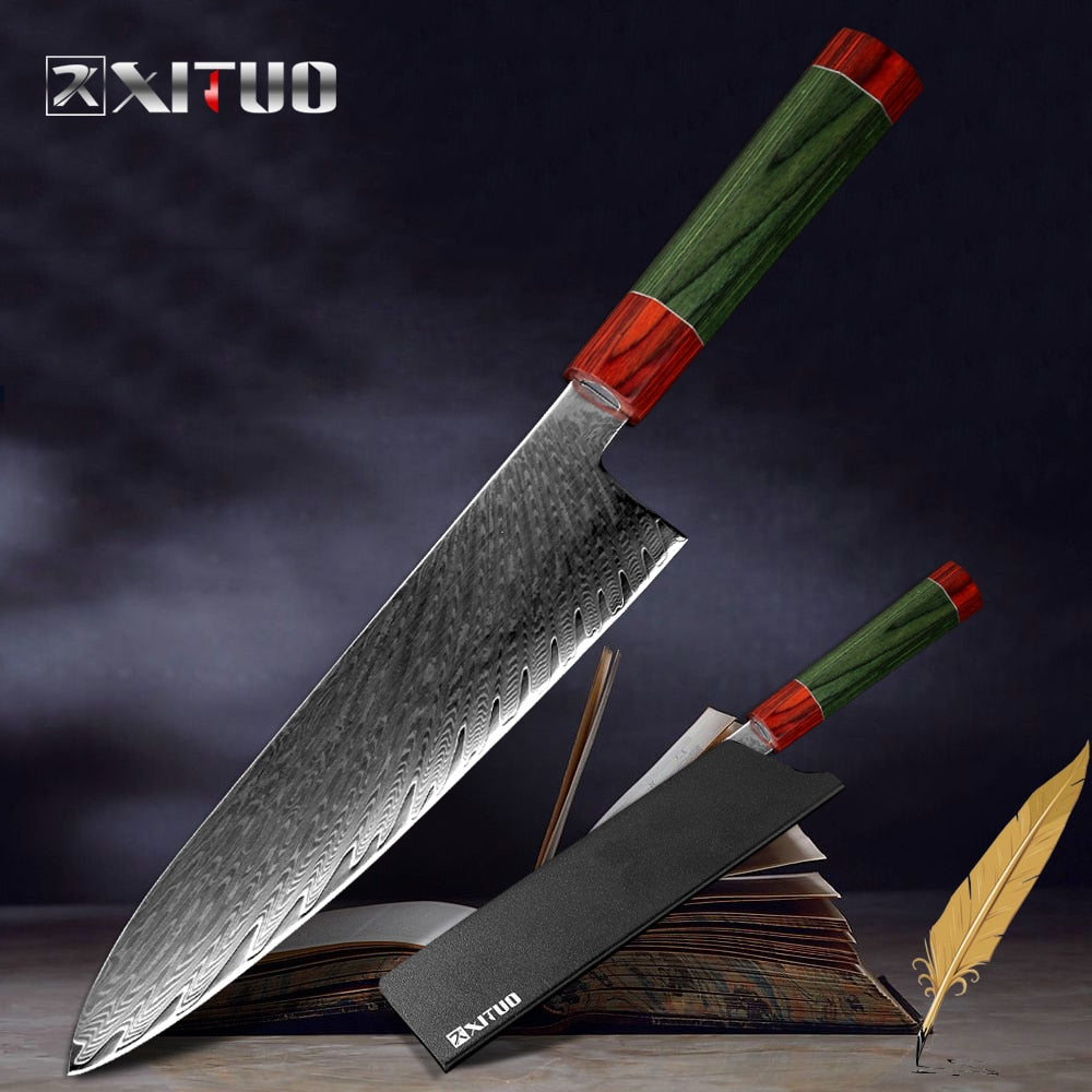 XITUO Damascus Chef Knife 8 Angle Knife