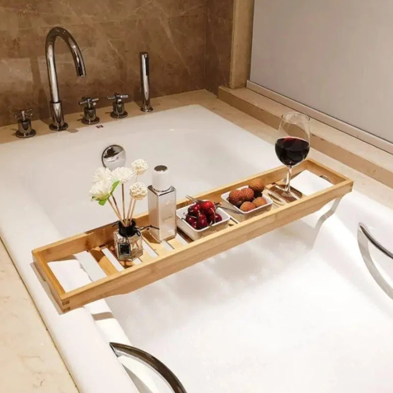 1PC Bamboo Extension Tub Tray