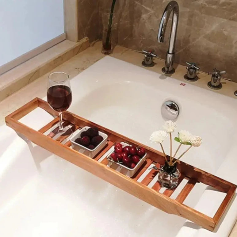 1PC Bamboo Extension Tub Tray