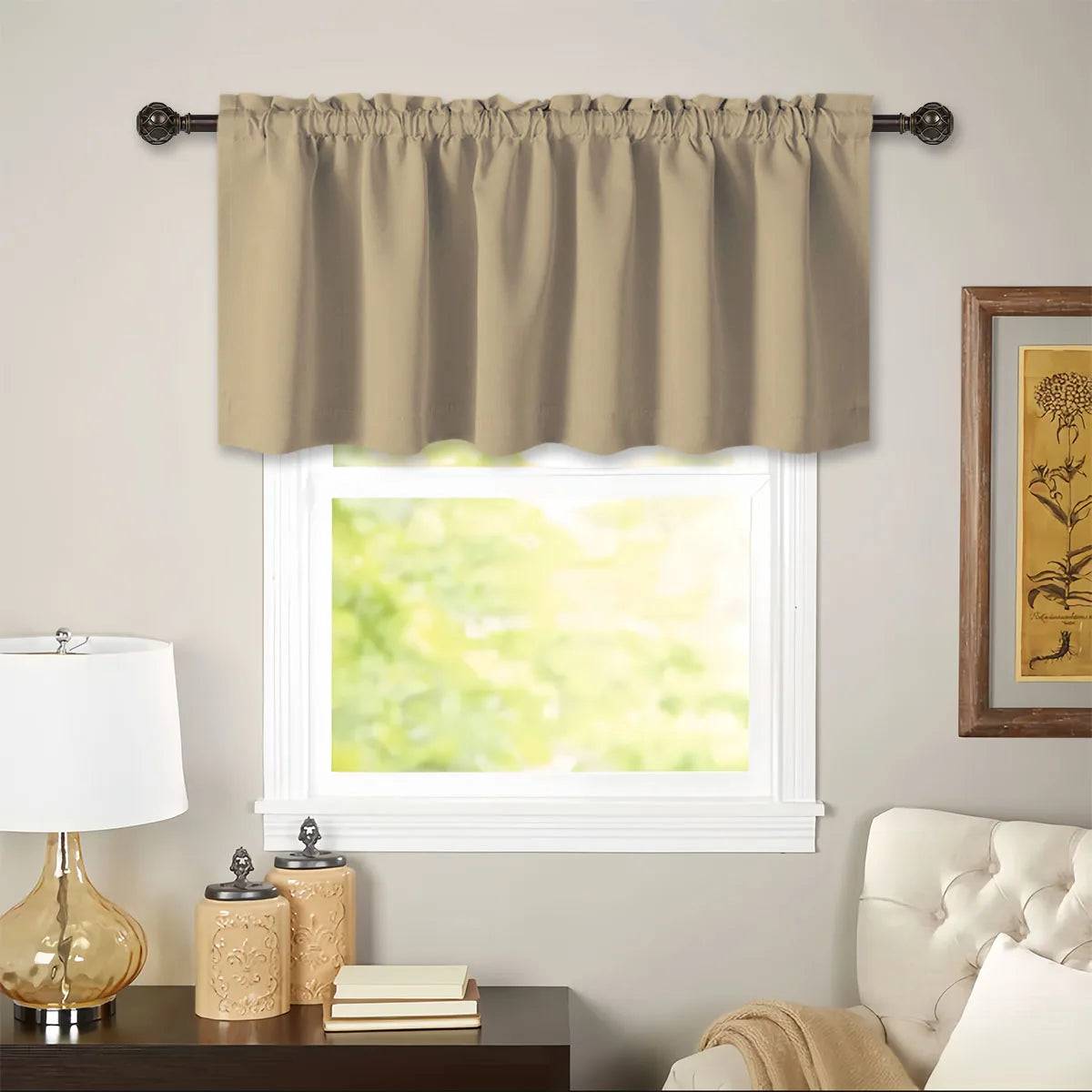 Valance Cafe Window Rod Pocket Curtain