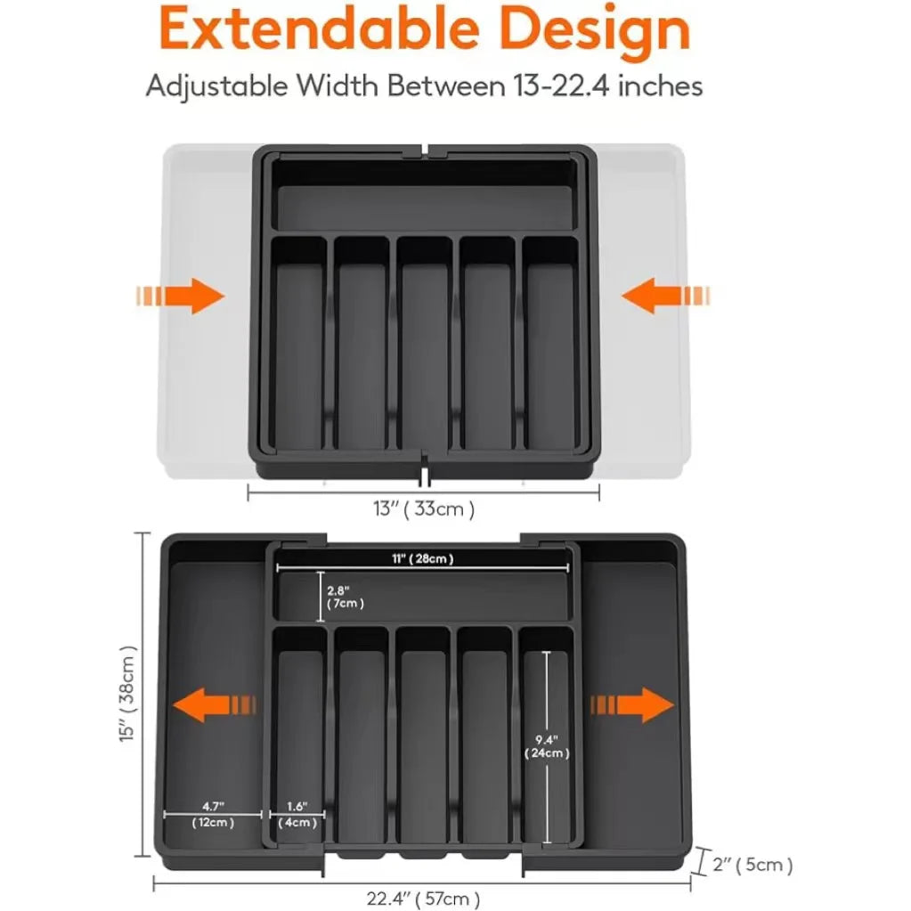 1PCS Durable Expandable Utensil Tray