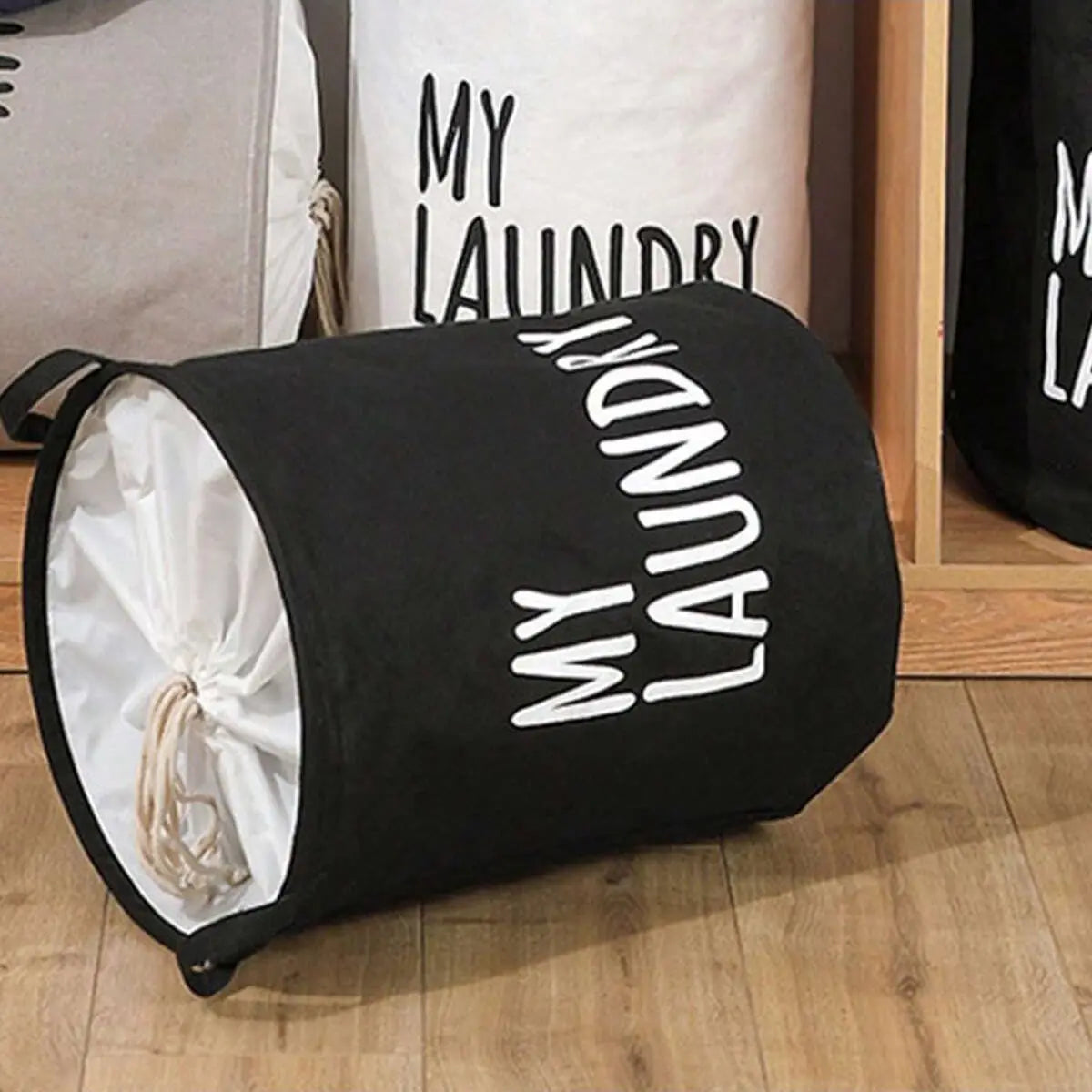 Foldable Drawstring Laundry Basket