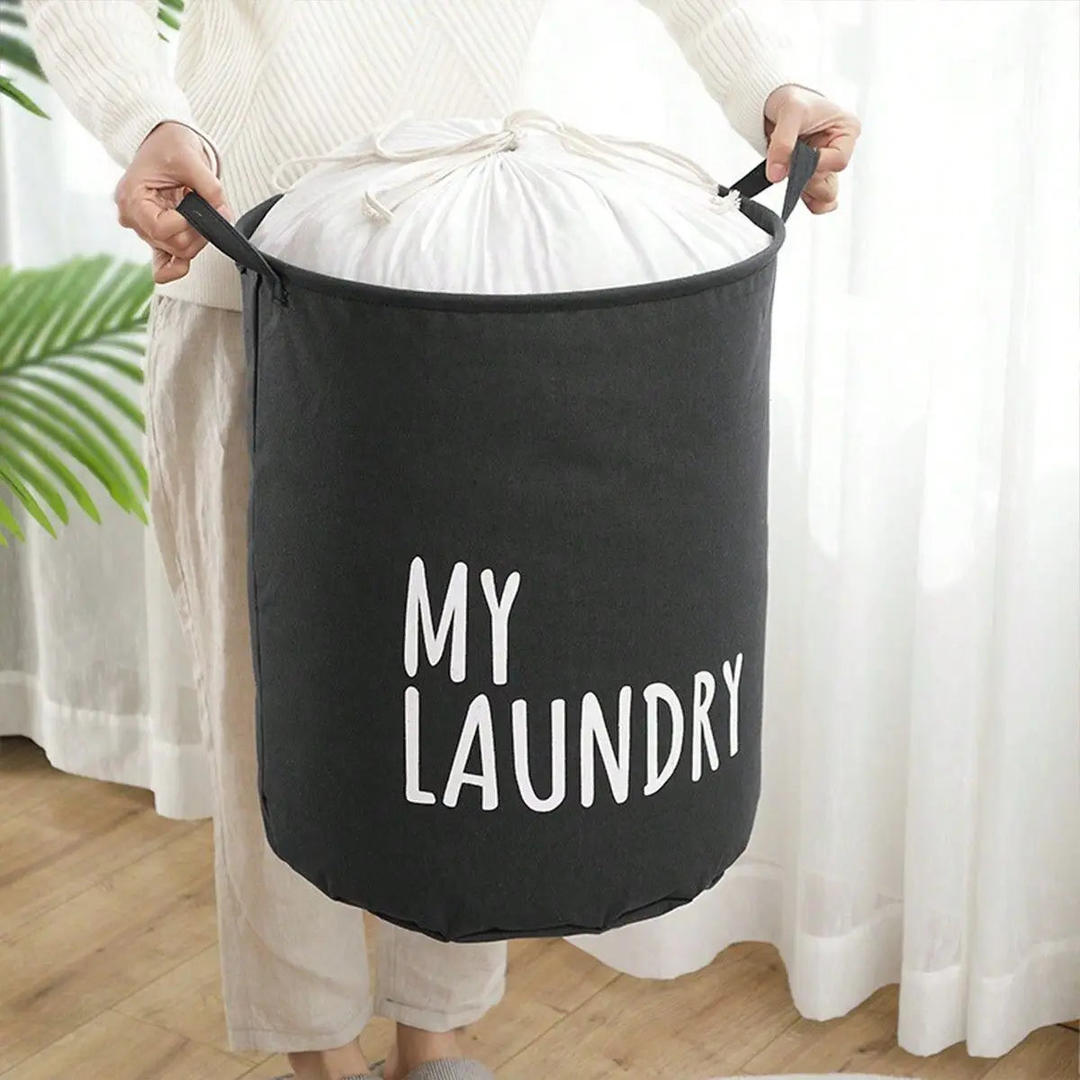 Foldable Drawstring Laundry Basket