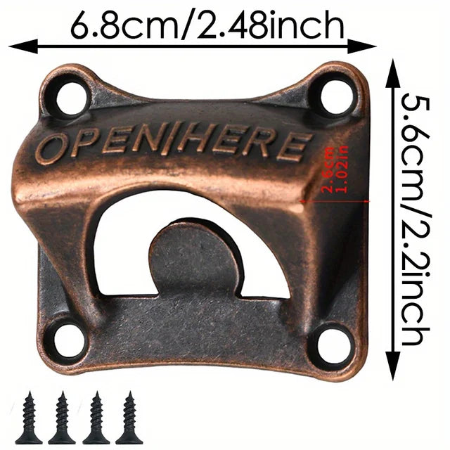 1pc Wall Mounted Metal Bottle Opener