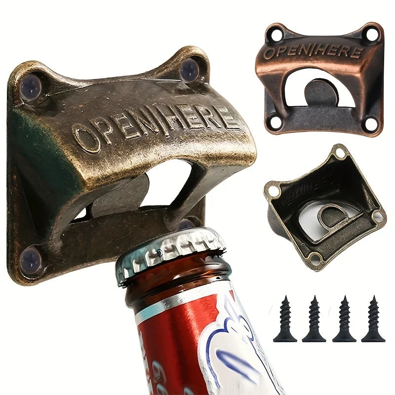 1pc Wall Mounted Metal Bottle Opener