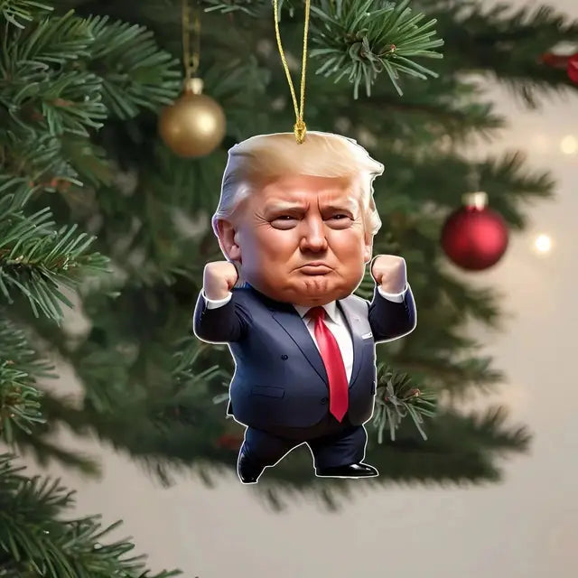 1pc Trump-Inspired Christmas Ornament