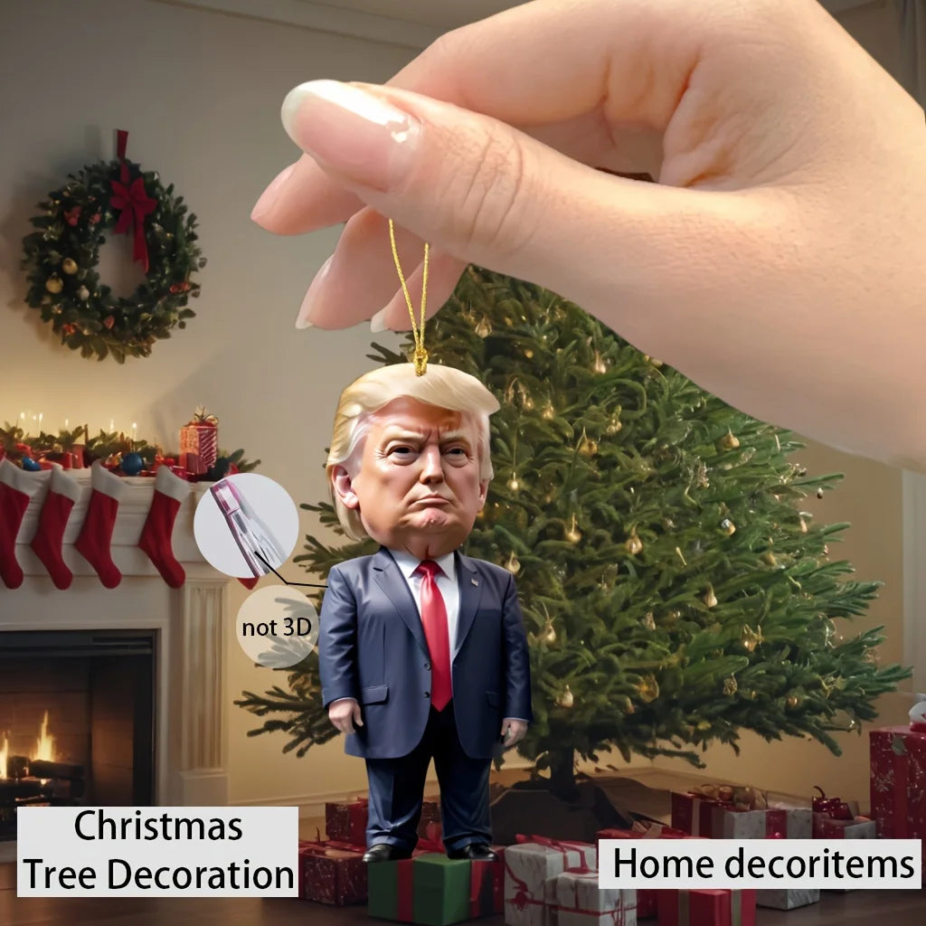 1pc Trump-Inspired Christmas Ornament