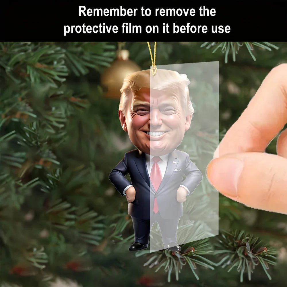 1pc Trump-Inspired Christmas Ornament