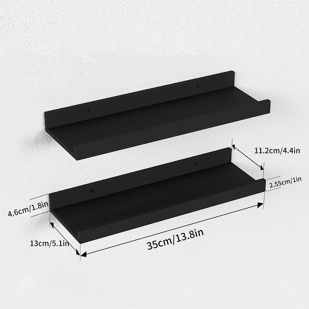 2 PC Floating Shelves, Wall Mounted