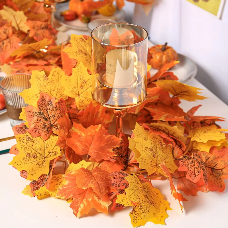 200cm Artificial Fall Maple Leaf Decor