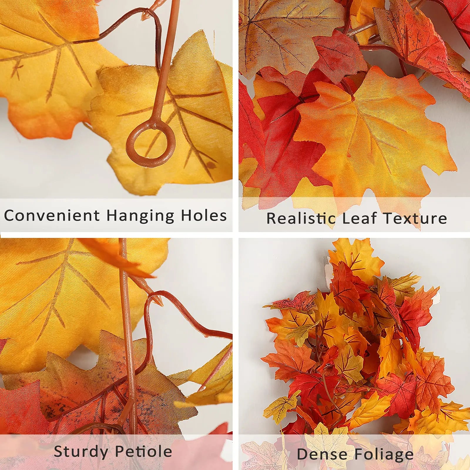 200cm Artificial Fall Maple Leaf Decor