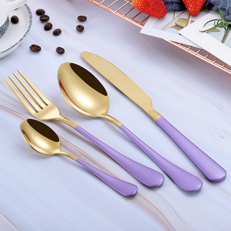 Multi-Colors Rainbow Cutlery Set, Dinnerware Set