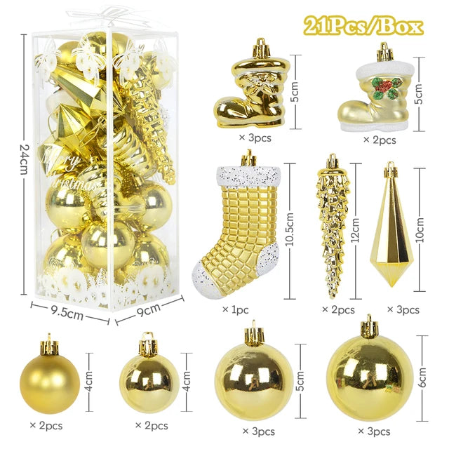 21Pcs/box Christmas Ornaments