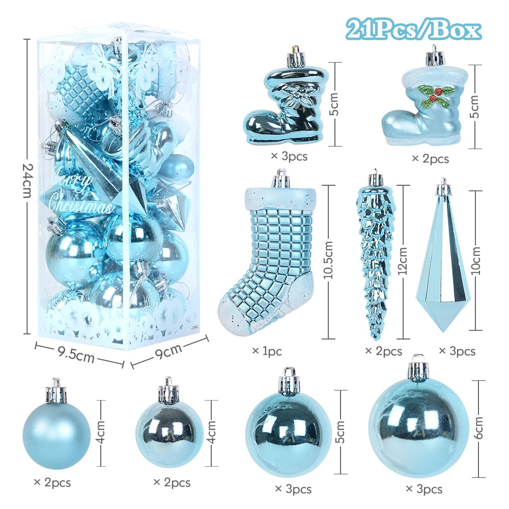 21Pcs/box Christmas Ornaments