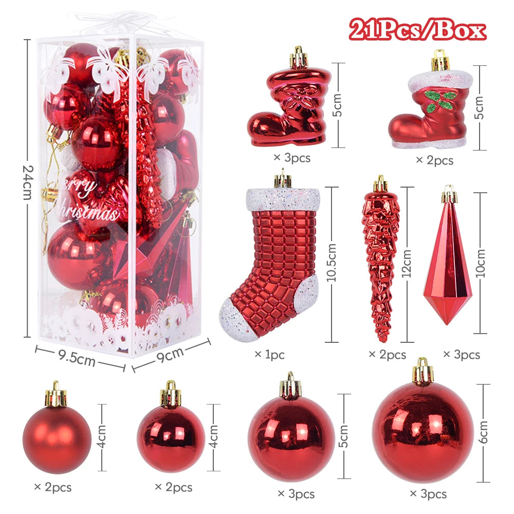 21Pcs/box Christmas Ornaments