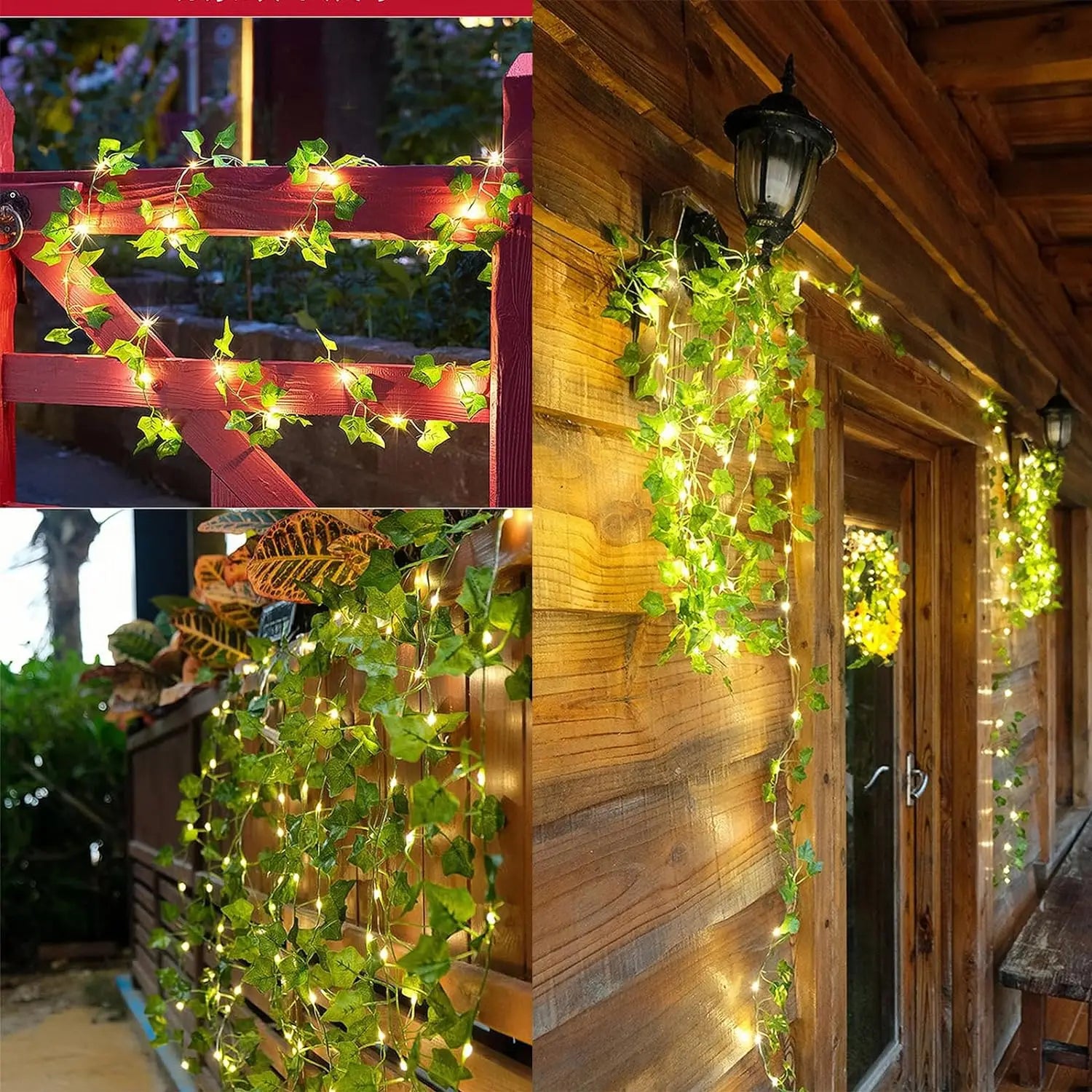 2M Green Leaf String Lights (Artificial Ivy Vine)