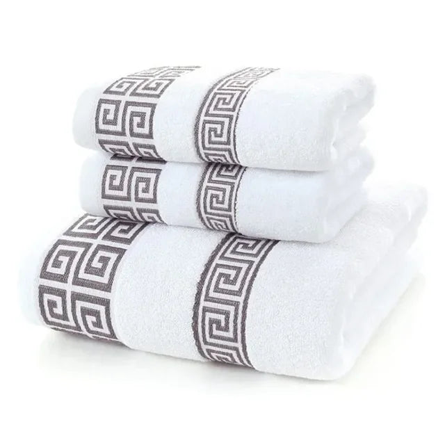 3 Piece Bath Towels Set 100% Cotton