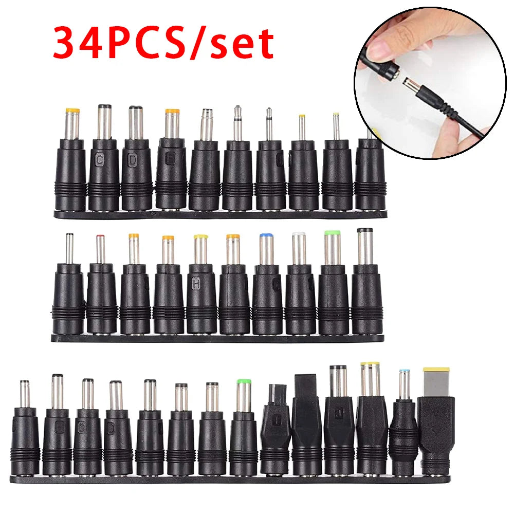 34pcs Universal Power Adapter Tips