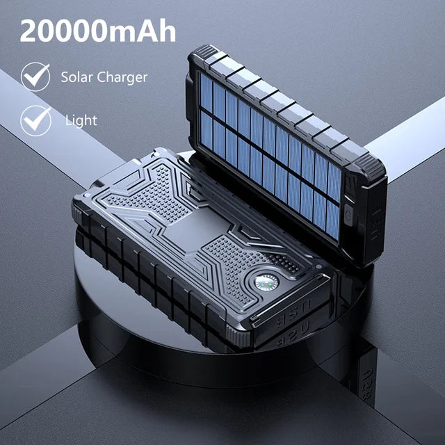 36800mAh Solar Power Bank Qi Wireless