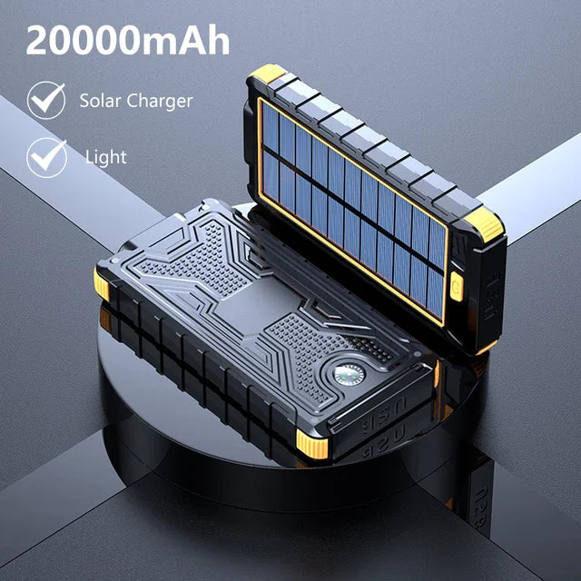 36800mAh Solar Power Bank Qi Wireless