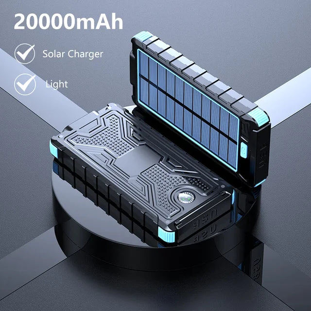 36800mAh Solar Power Bank Qi Wireless