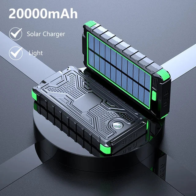 36800mAh Solar Power Bank Qi Wireless