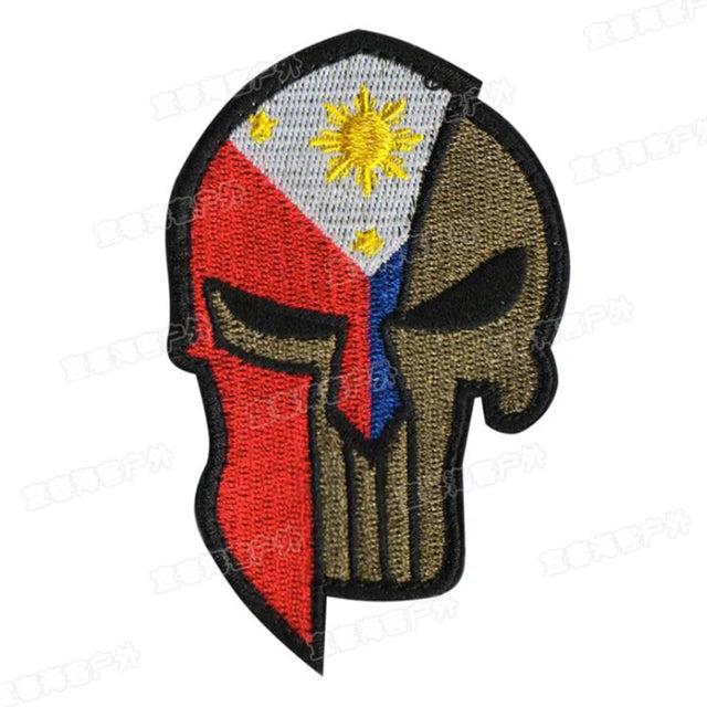 3D Embroidery Spartan Helmet Patch