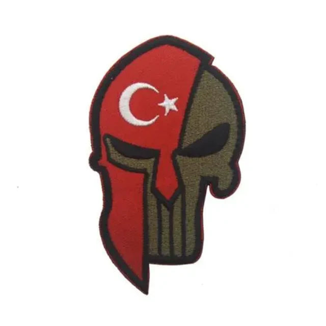 3D Embroidery Spartan Helmet Patch