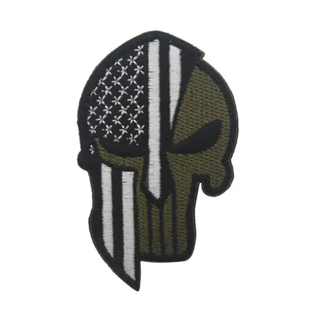 3D Embroidery Spartan Helmet Patch