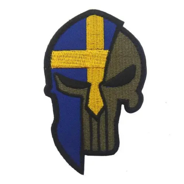 3D Embroidery Spartan Helmet Patch