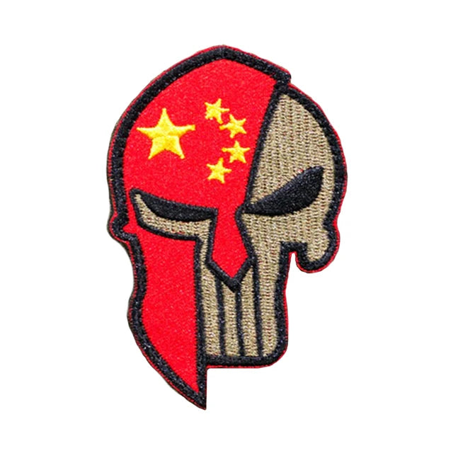 3D Embroidery Spartan Helmet Patch